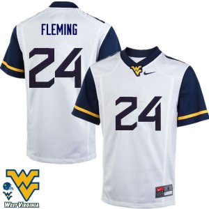 Men's West Virginia Mountaineers NCAA #24 Maurice Fleming White Authentic Nike Stitched College Football Jersey HZ15A58KK